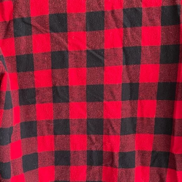 Woolrich Buffalo Check Flannel Button Front Long Sleeve Nightgown Black Red M - Picture 4 of 9